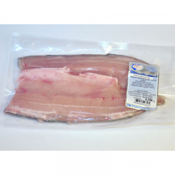 Pstruh duhový, filet s kůží, čerstvý VAC ( kus cca 300g)