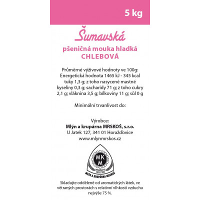 Mouka pšeničná chlebová Mrskoš 5kg