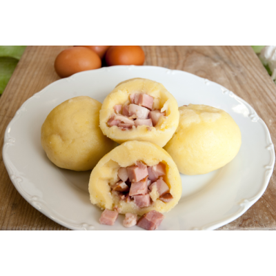 Bramborové knedlíky s uzeným masem 600g (4ks)