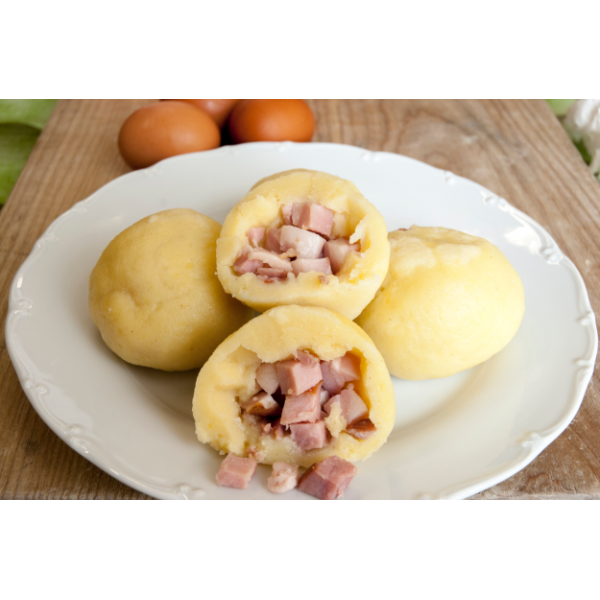 Bramborové knedlíky s uzeným masem 600g (4ks)