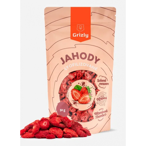 Jahody lyofilizované 50g- Grizly